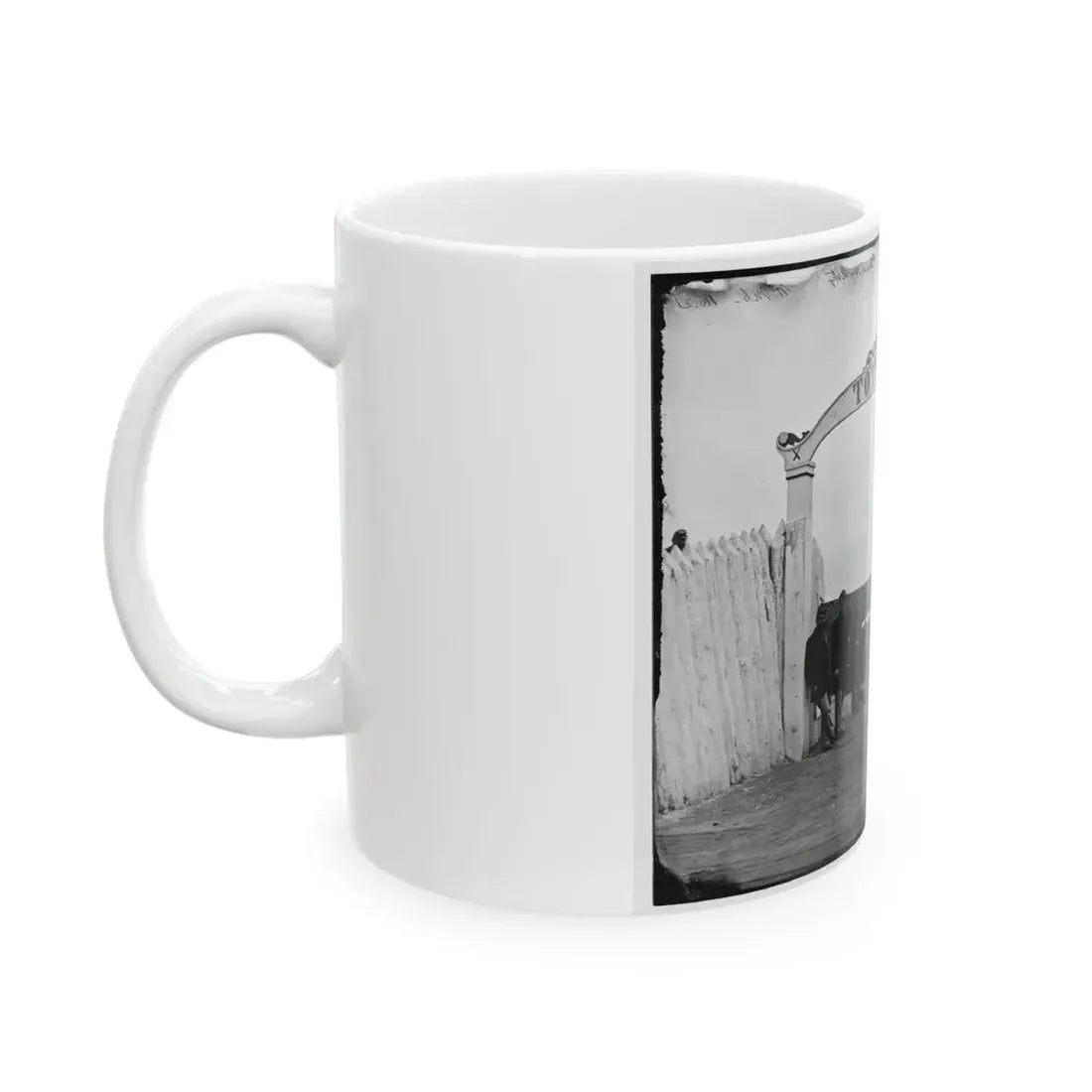 District Of Columbia. Men And Gun Of 3d Massachusetts Heavy Artillery At Ornamental Gate Of Fort Totten (U.S. Civil War) White Coffee Mug - Go Mug Yourself