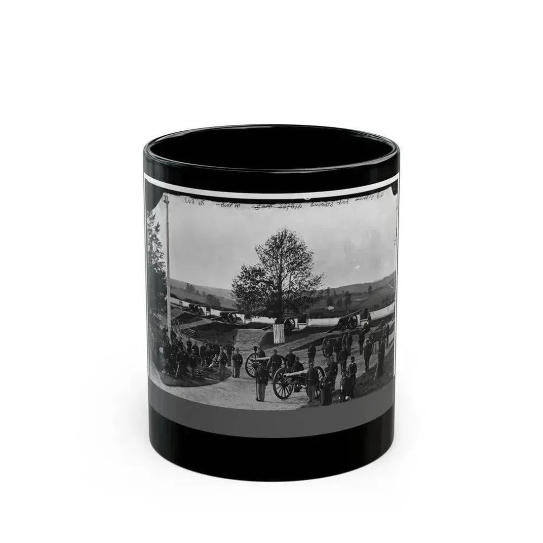 District Of Columbia. Officers And Men Of Company F, 3d Massachusetts Heavy Artillery, In Fort Stevens (U.S. Civil War) Black Coffee Mug 11oz - Go Mug Yourself