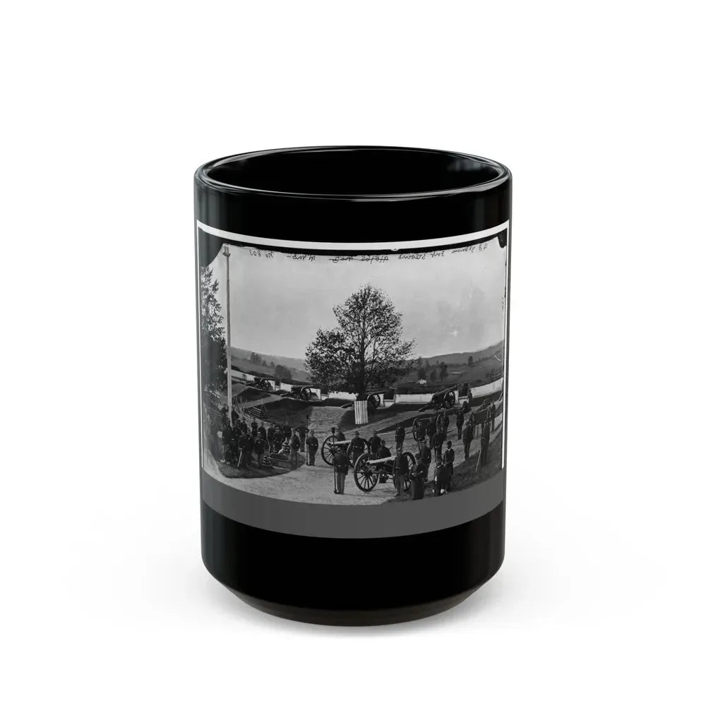 District Of Columbia. Officers And Men Of Company F, 3d Massachusetts Heavy Artillery, In Fort Stevens (U.S. Civil War) Black Coffee Mug 15oz - Go Mug Yourself