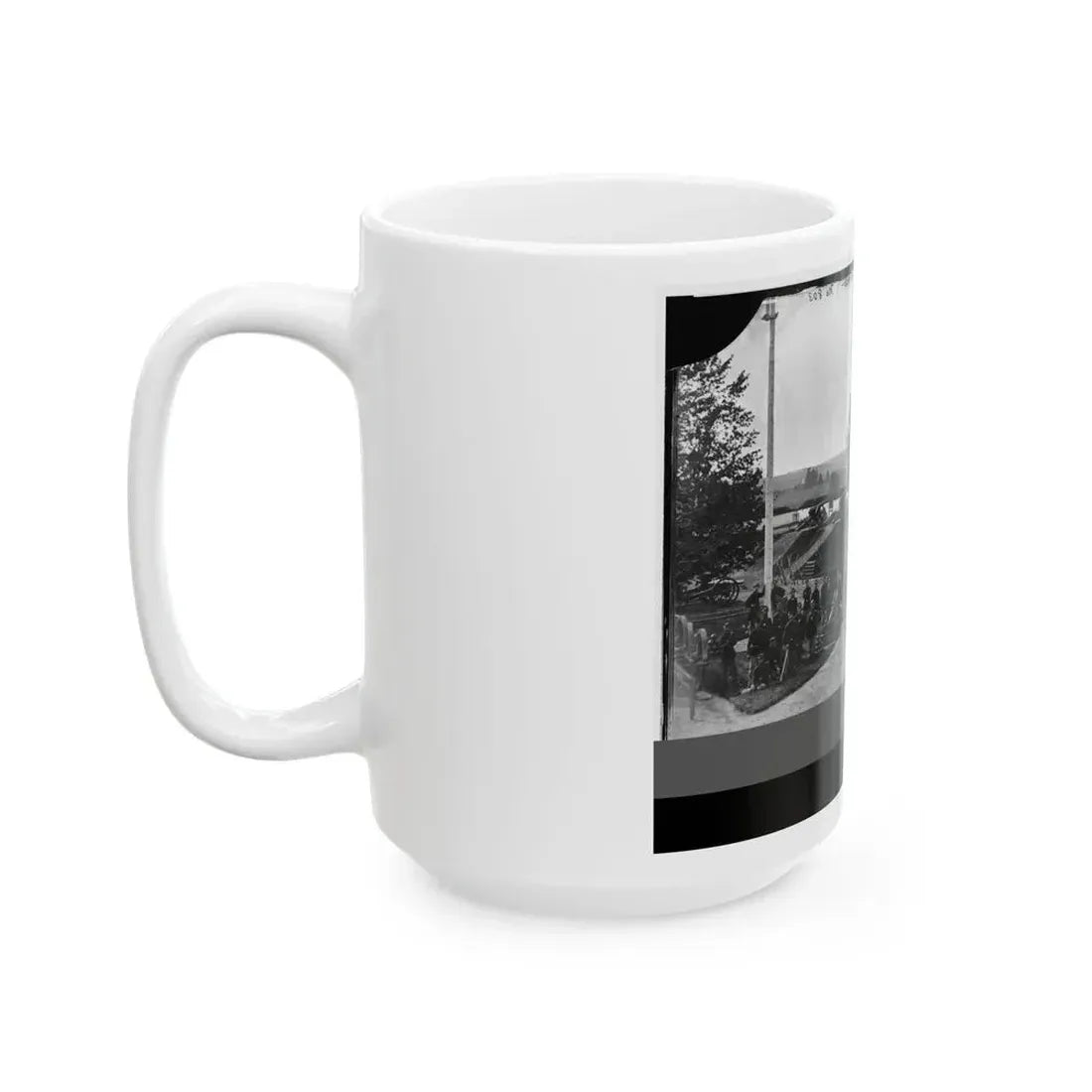 District Of Columbia. Officers And Men Of Company F, 3d Massachusetts Heavy Artillery, In Fort Stevens (U.S. Civil War) White Coffee Mug - Go Mug Yourself