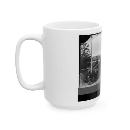 District Of Columbia. Officers And Men Of Company F, 3d Massachusetts Heavy Artillery, In Fort Stevens (U.S. Civil War) White Coffee Mug - Go Mug Yourself