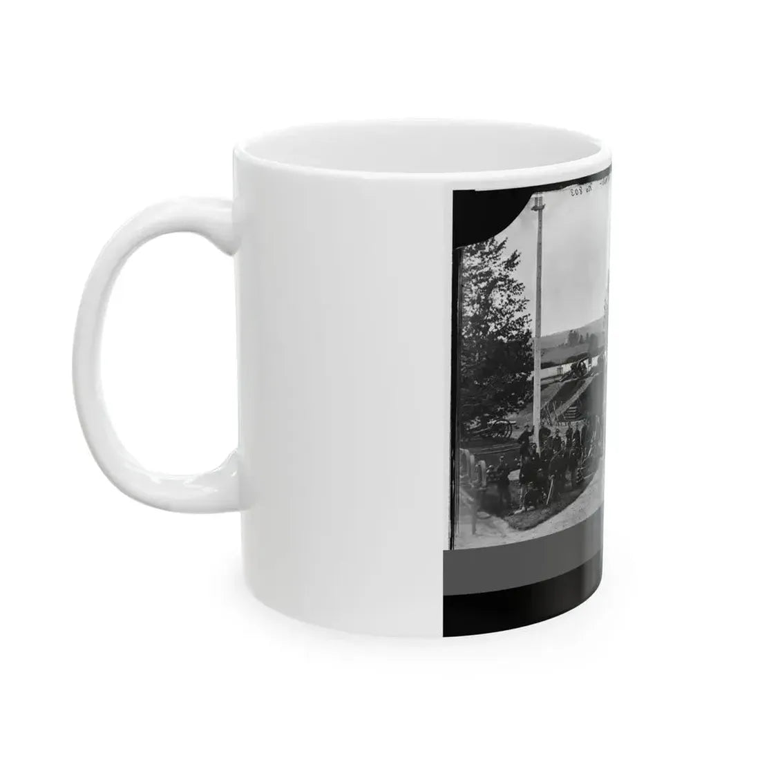 District Of Columbia. Officers And Men Of Company F, 3d Massachusetts Heavy Artillery, In Fort Stevens (U.S. Civil War) White Coffee Mug - Go Mug Yourself