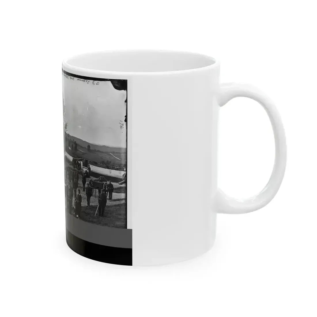 District Of Columbia. Officers And Men Of Company F, 3d Massachusetts Heavy Artillery, In Fort Stevens (U.S. Civil War) White Coffee Mug - Go Mug Yourself