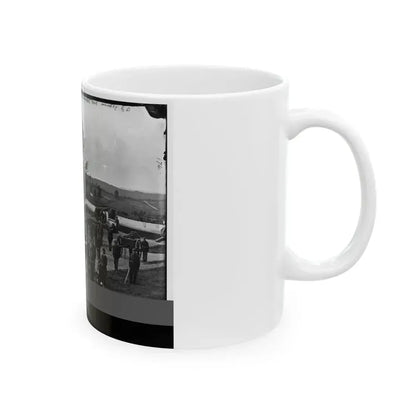 District Of Columbia. Officers And Men Of Company F, 3d Massachusetts Heavy Artillery, In Fort Stevens (U.S. Civil War) White Coffee Mug - Go Mug Yourself