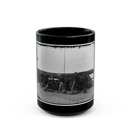 District Of Columbia. Sergeants Of 3d Massachusetts Heavy Artillery, With Gun And Caisson At Fort Totten (U.S. Civil War) Black Coffee Mug 15oz - Go Mug Yourself