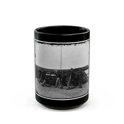 District Of Columbia. Sergeants Of 3d Massachusetts Heavy Artillery, With Gun And Caisson At Fort Totten (U.S. Civil War) Black Coffee Mug 15oz - Go Mug Yourself