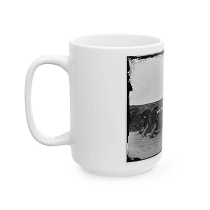 District Of Columbia. Sergeants Of 3d Massachusetts Heavy Artillery, With Gun And Caisson At Fort Totten (U.S. Civil War) White Coffee Mug - Go Mug Yourself