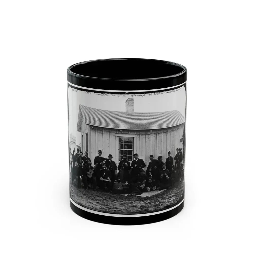 District Of Columbia. White Officers Of 4th U.S. Colored Infantry At Leisure, Fort Slocum (U.S. Civil War) Black Coffee Mug 11oz - Go Mug Yourself