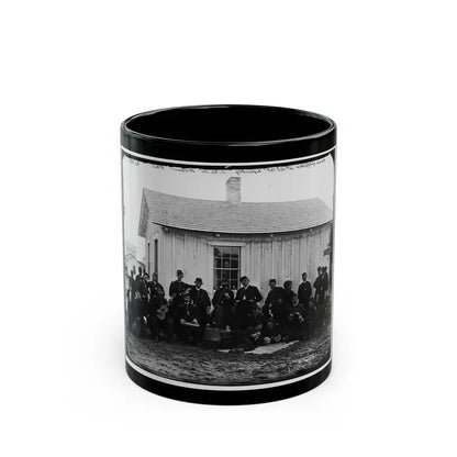 District Of Columbia. White Officers Of 4th U.S. Colored Infantry At Leisure, Fort Slocum (U.S. Civil War) Black Coffee Mug 11oz - Go Mug Yourself