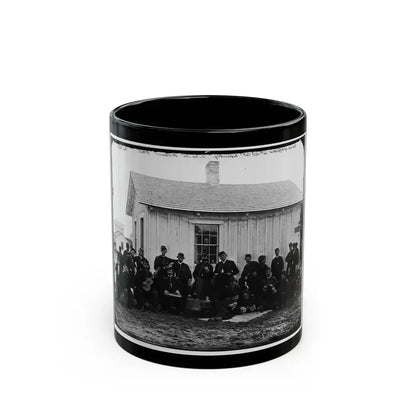 District Of Columbia. White Officers Of 4th U.S. Colored Infantry At Leisure, Fort Slocum (U.S. Civil War) Black Coffee Mug 11oz - Go Mug Yourself