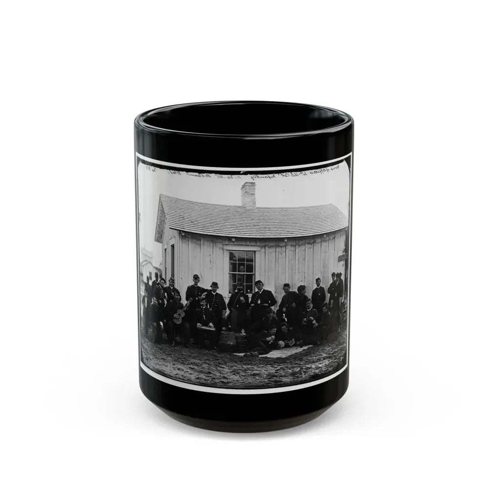 District Of Columbia. White Officers Of 4th U.S. Colored Infantry At Leisure, Fort Slocum (U.S. Civil War) Black Coffee Mug 15oz - Go Mug Yourself