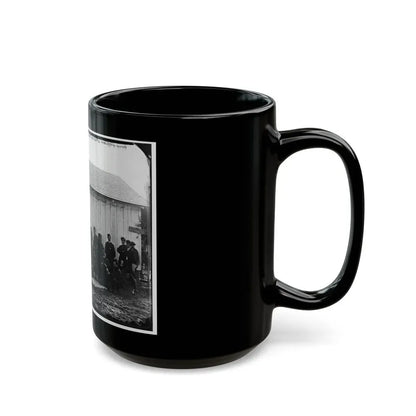 District Of Columbia. White Officers Of 4th U.S. Colored Infantry At Leisure, Fort Slocum (U.S. Civil War) Black Coffee Mug - Go Mug Yourself