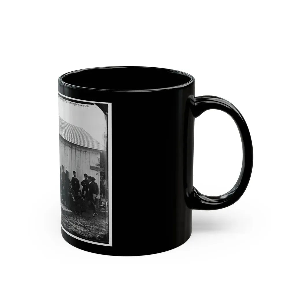 District Of Columbia. White Officers Of 4th U.S. Colored Infantry At Leisure, Fort Slocum (U.S. Civil War) Black Coffee Mug - Go Mug Yourself