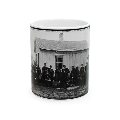 District Of Columbia. White Officers Of 4th U.S. Colored Infantry At Leisure, Fort Slocum (U.S. Civil War) White Coffee Mug 11oz - Go Mug Yourself