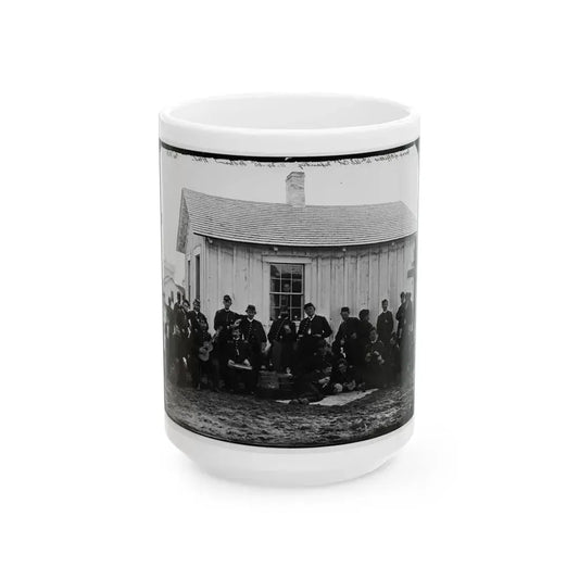 District Of Columbia. White Officers Of 4th U.S. Colored Infantry At Leisure, Fort Slocum (U.S. Civil War) White Coffee Mug 15oz - Go Mug Yourself