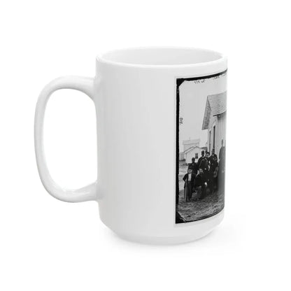 District Of Columbia. White Officers Of 4th U.S. Colored Infantry At Leisure, Fort Slocum (U.S. Civil War) White Coffee Mug - Go Mug Yourself