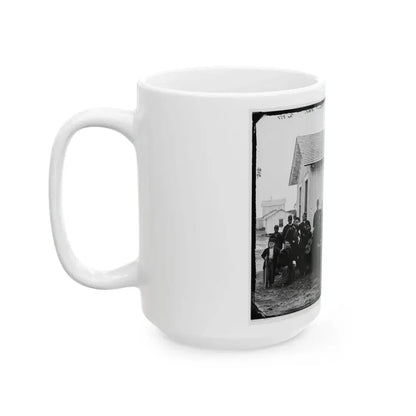 District Of Columbia. White Officers Of 4th U.S. Colored Infantry At Leisure, Fort Slocum (U.S. Civil War) White Coffee Mug - Go Mug Yourself