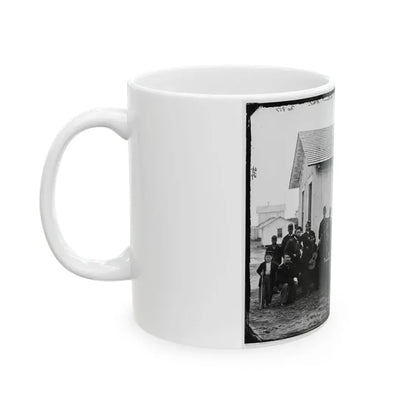 District Of Columbia. White Officers Of 4th U.S. Colored Infantry At Leisure, Fort Slocum (U.S. Civil War) White Coffee Mug - Go Mug Yourself