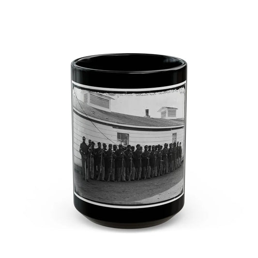 District Of Columbia. Company E, 4th U.S. Colored Infantry, At Fort Lincoln (U.S. Civil War) Black Coffee Mug-15oz-Go Mug Yourself