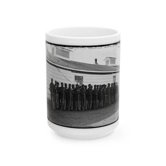 District Of Columbia. Company E, 4th U.S. Colored Infantry, At Fort Lincoln (U.S. Civil War) White Coffee Mug-15oz-Go Mug Yourself