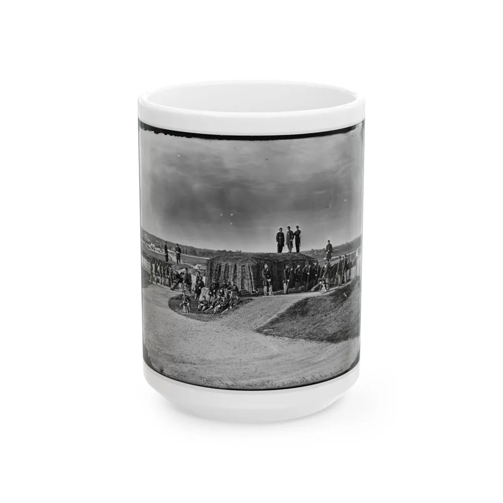 District Of Columbia. Detachment Of Company K, 3d Massachusetts Heavy Artillery, By Guns Of Fort Stevens (U.S. Civil War) White Coffee Mug-15oz-Go Mug Yourself