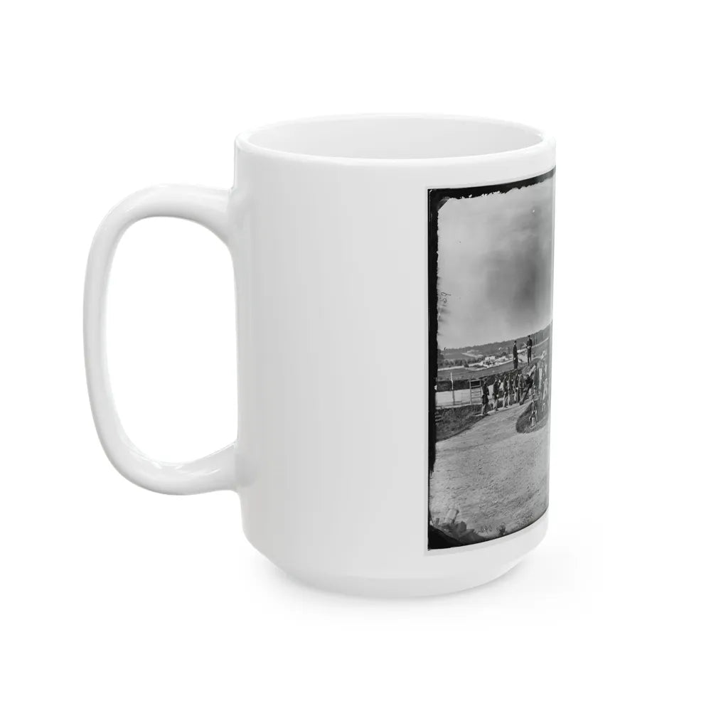 District Of Columbia. Detachment Of Company K, 3d Massachusetts Heavy Artillery, By Guns Of Fort Stevens (U.S. Civil War) White Coffee Mug-Go Mug Yourself