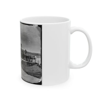 District Of Columbia. Detachment Of Company K, 3d Massachusetts Heavy Artillery, By Guns Of Fort Stevens (U.S. Civil War) White Coffee Mug-Go Mug Yourself