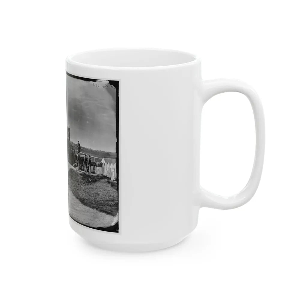 District Of Columbia. Detachment Of Company K, 3d Massachusetts Heavy Artillery, By Guns Of Fort Stevens (U.S. Civil War) White Coffee Mug-Go Mug Yourself