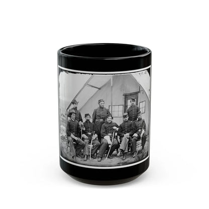 District Of Columbia. Maj. H. W. Sawyer And Staff At Camp Stoneman (U.S. Civil War) Black Coffee Mug-15oz-Go Mug Yourself