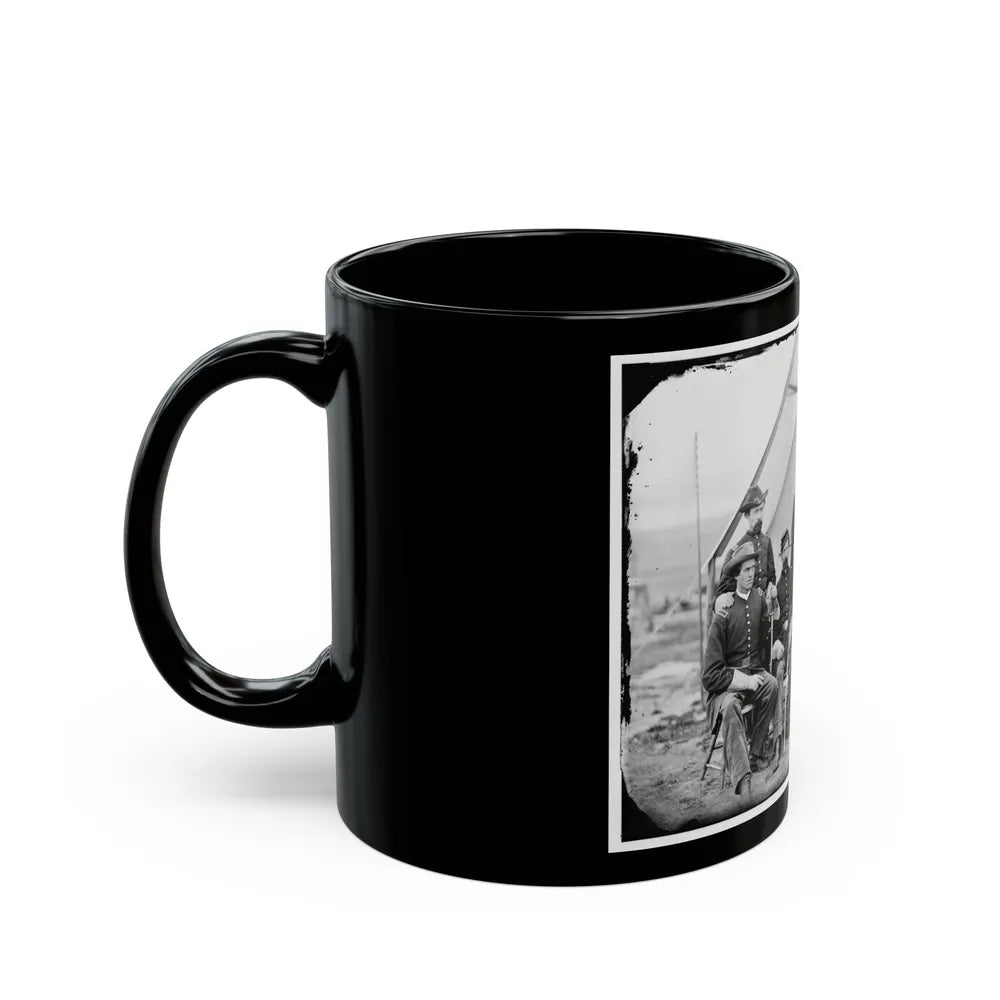 District Of Columbia. Maj. H. W. Sawyer And Staff At Camp Stoneman (U.S. Civil War) Black Coffee Mug-Go Mug Yourself