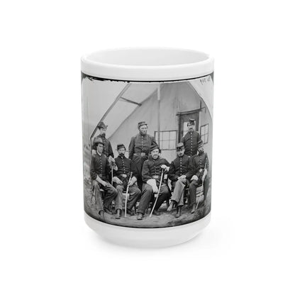 District Of Columbia. Maj. H. W. Sawyer And Staff At Camp Stoneman (U.S. Civil War) White Coffee Mug-15oz-Go Mug Yourself