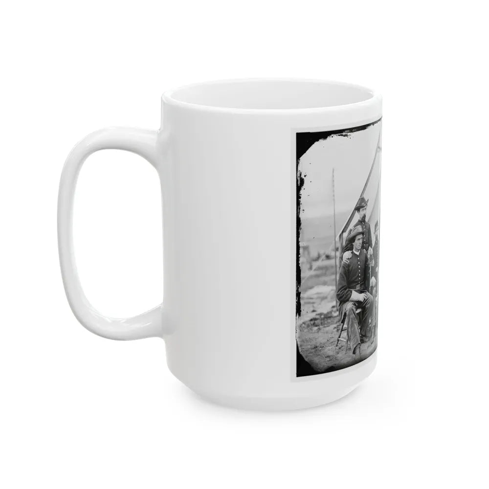 District Of Columbia. Maj. H. W. Sawyer And Staff At Camp Stoneman (U.S. Civil War) White Coffee Mug-Go Mug Yourself