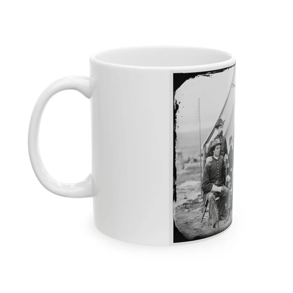 District Of Columbia. Maj. H. W. Sawyer And Staff At Camp Stoneman (U.S. Civil War) White Coffee Mug-Go Mug Yourself