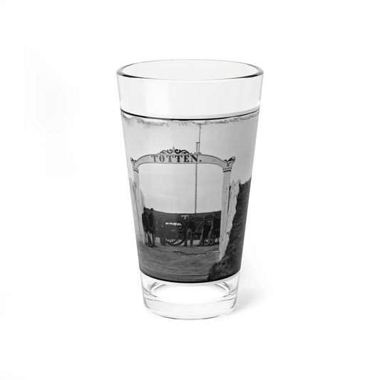 District Of Columbia. Men And Gun Of 3d Massachusetts Heavy Artillery At Ornamental Gate Of Fort Totten (U.S. Civil War) Pint Glass 16oz-16oz-Go Mug Yourself