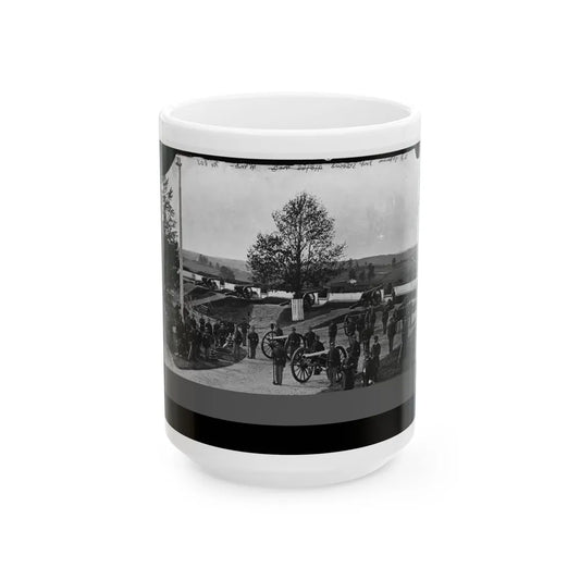 District Of Columbia. Officers And Men Of Company F, 3d Massachusetts Heavy Artillery, In Fort Stevens (U.S. Civil War) White Coffee Mug-15oz-Go Mug Yourself