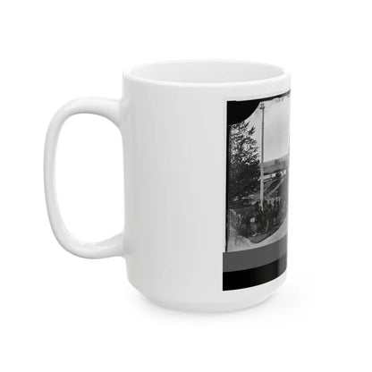 District Of Columbia. Officers And Men Of Company F, 3d Massachusetts Heavy Artillery, In Fort Stevens (U.S. Civil War) White Coffee Mug-Go Mug Yourself