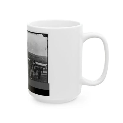 District Of Columbia. Officers And Men Of Company F, 3d Massachusetts Heavy Artillery, In Fort Stevens (U.S. Civil War) White Coffee Mug-Go Mug Yourself