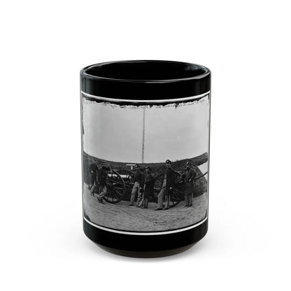 District Of Columbia. Sergeants Of 3d Massachusetts Heavy Artillery, With Gun And Caisson At Fort Totten (U.S. Civil War) Black Coffee Mug-15oz-Go Mug Yourself