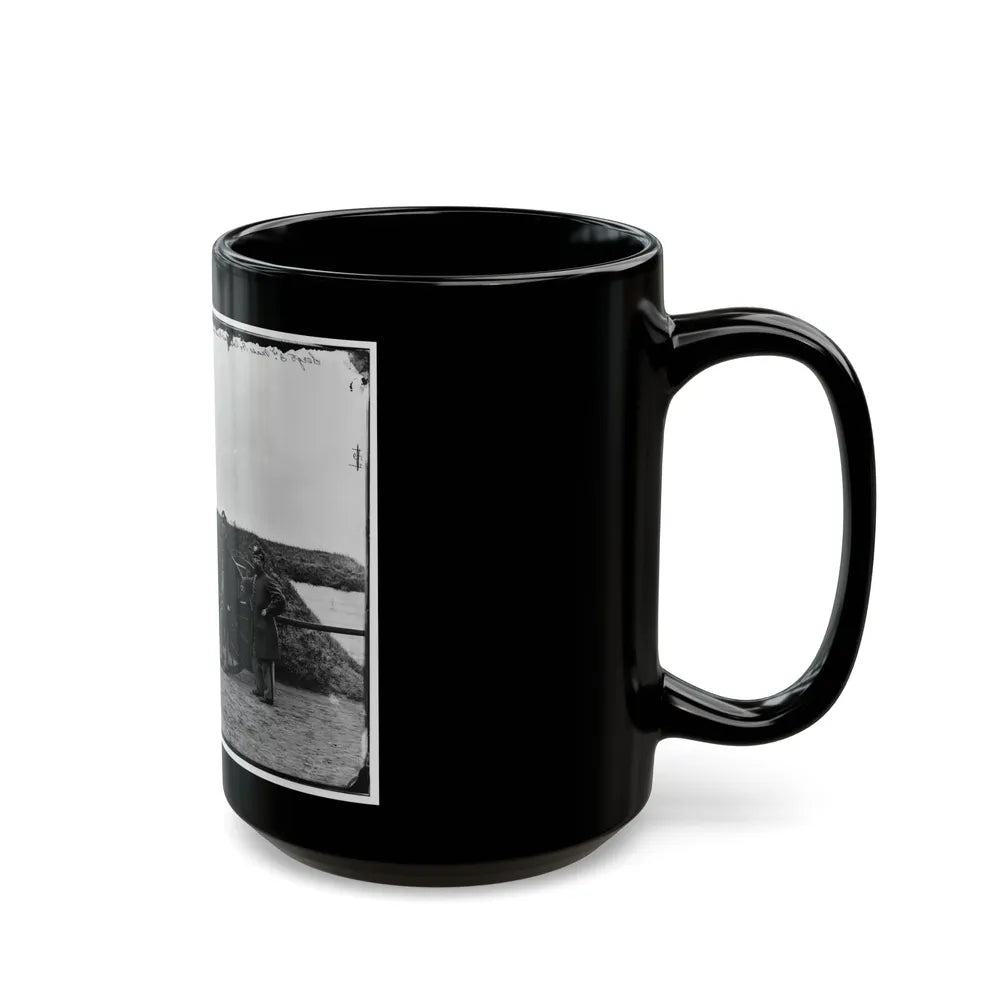 District Of Columbia. Sergeants Of 3d Massachusetts Heavy Artillery, With Gun And Caisson At Fort Totten (U.S. Civil War) Black Coffee Mug-Go Mug Yourself