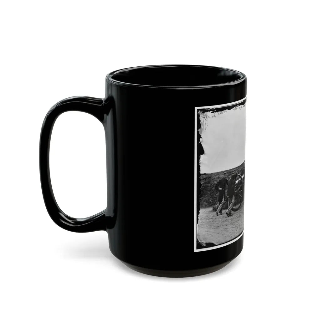 District Of Columbia. Sergeants Of 3d Massachusetts Heavy Artillery, With Gun And Caisson At Fort Totten (U.S. Civil War) Black Coffee Mug-Go Mug Yourself