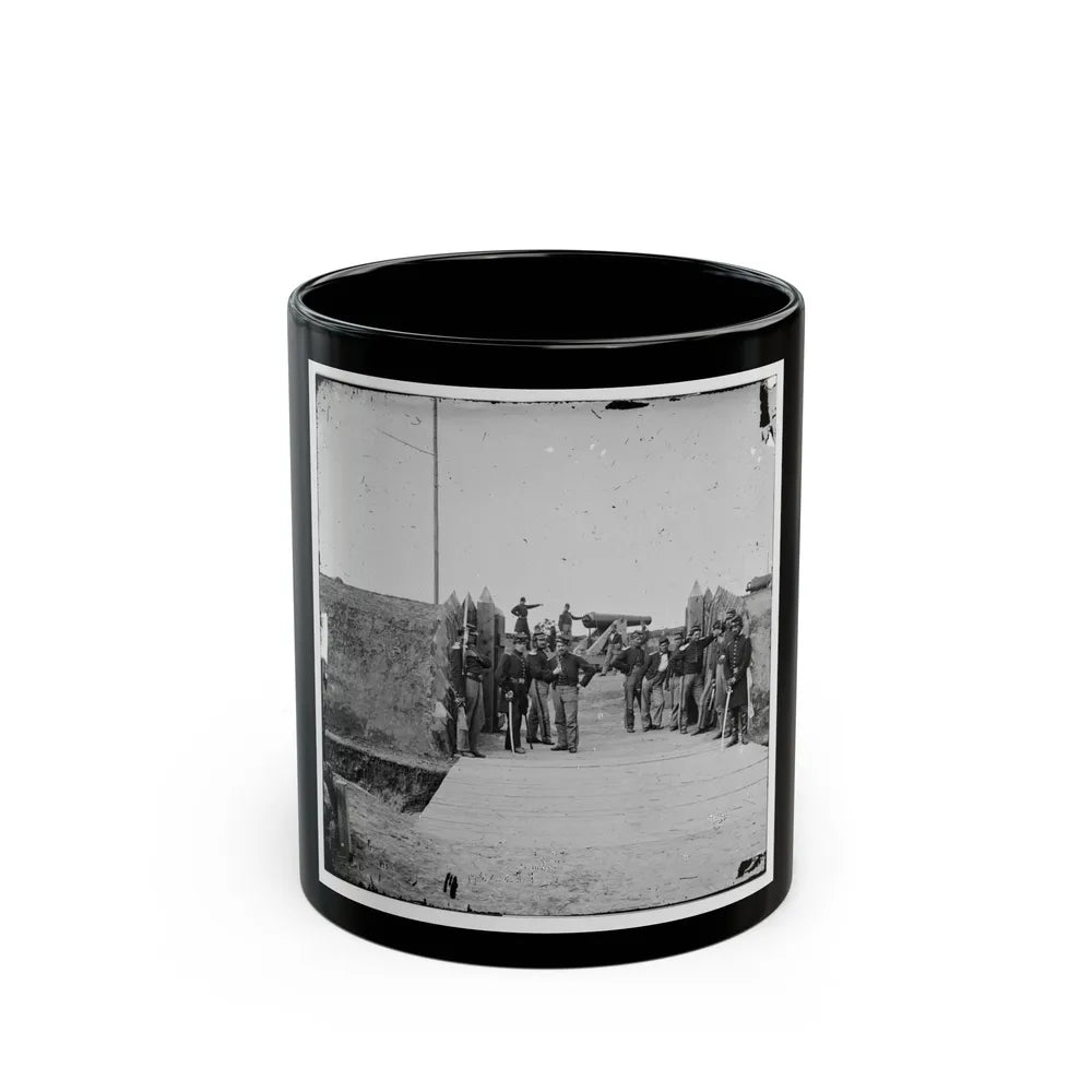 District Of Columbia. Soldiers At Gate Of Fort Slemmer (U.S. Civil War) Black Coffee Mug-11oz-Go Mug Yourself