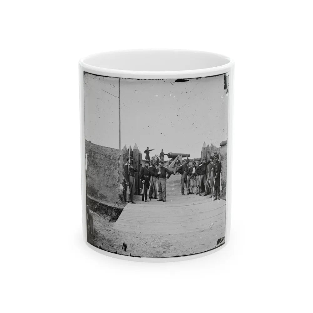 District Of Columbia. Soldiers At Gate Of Fort Slemmer (U.S. Civil War) White Coffee Mug-11oz-Go Mug Yourself