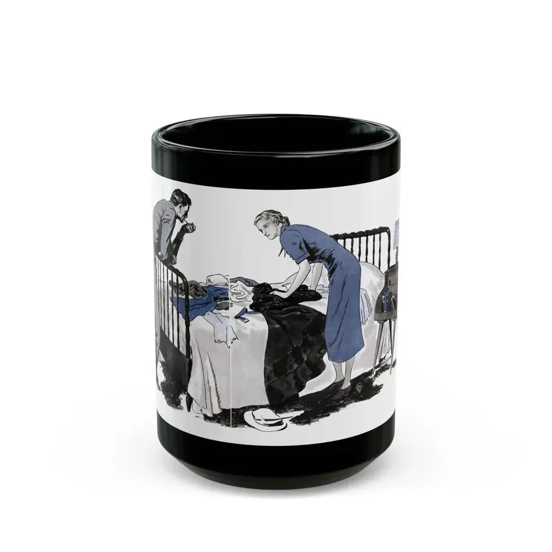 Divine Fire (2), The American Magazine, December 1936 - Black Coffee Mug 15oz - Go Mug Yourself