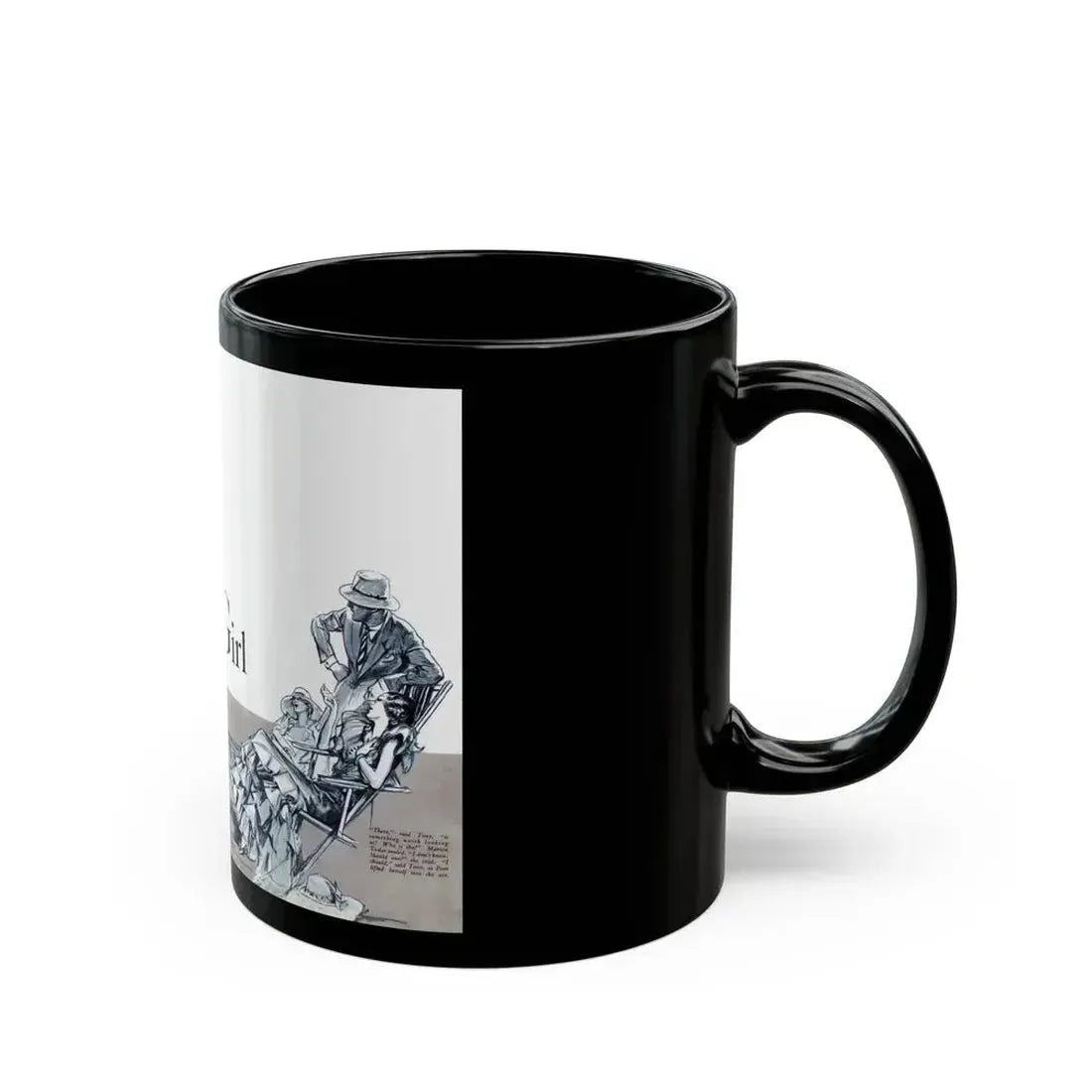 Diving Girl (1), Cosmopolitan, January 1934 - Black Coffee Mug - Go Mug Yourself