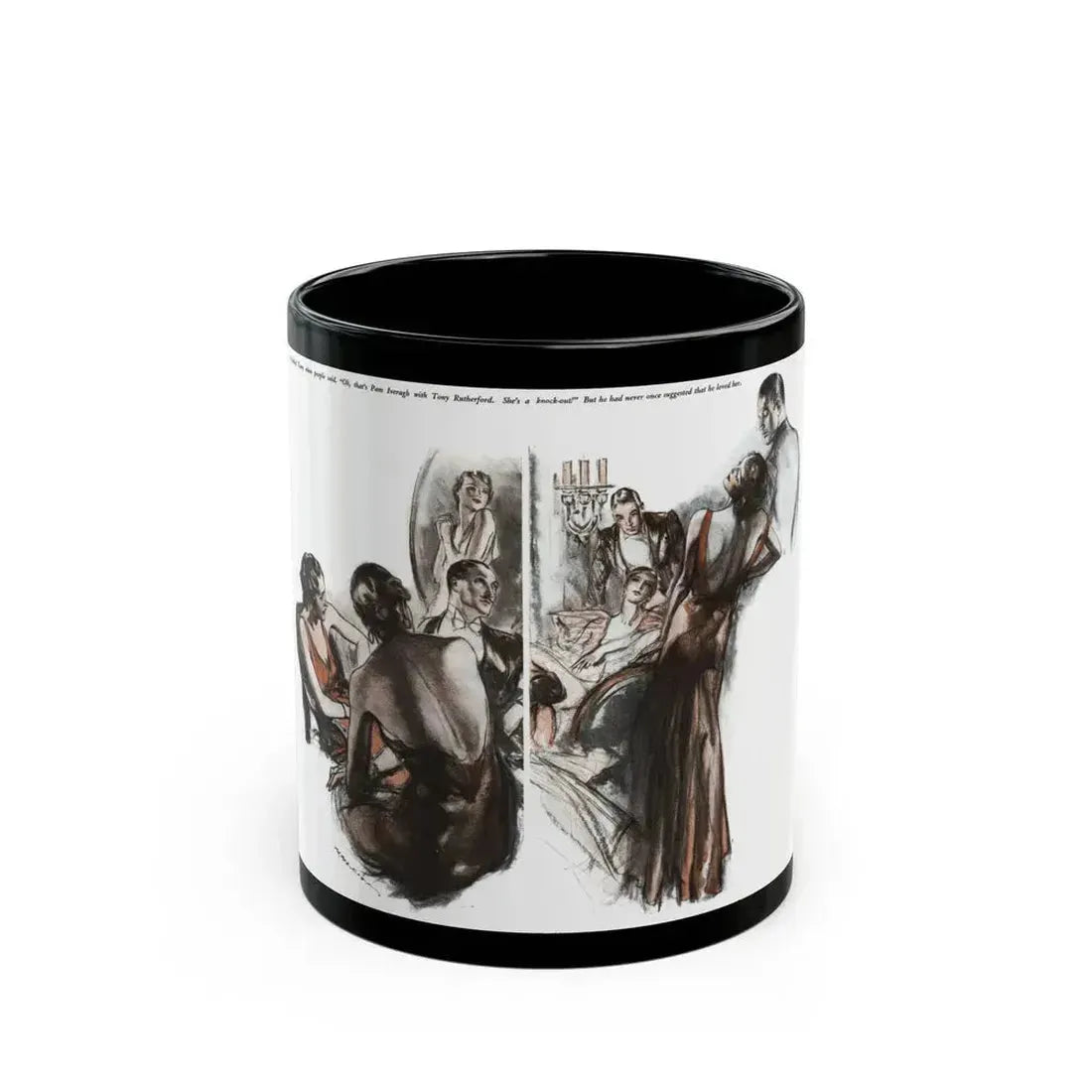 Diving Girl (2), Cosmopolitan, January 1934 - Black Coffee Mug 11oz - Go Mug Yourself
