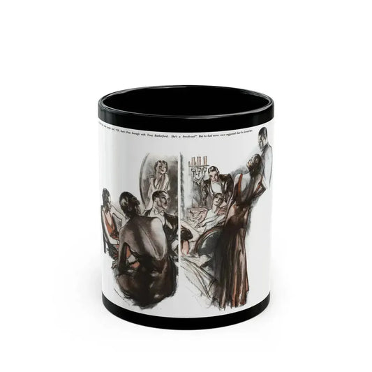 Diving Girl (2), Cosmopolitan, January 1934 - Black Coffee Mug 11oz - Go Mug Yourself