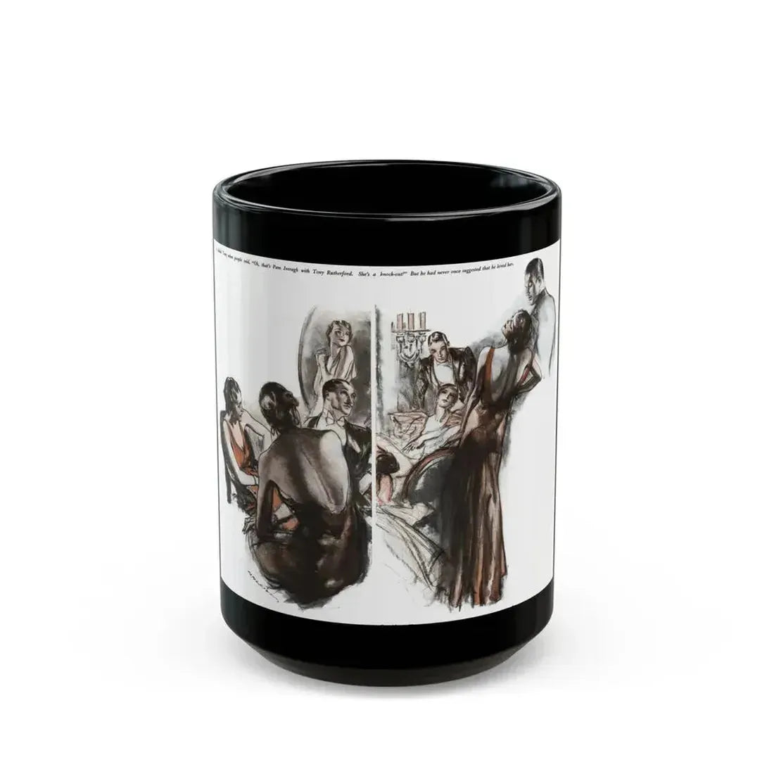 Diving Girl (2), Cosmopolitan, January 1934 - Black Coffee Mug 15oz - Go Mug Yourself