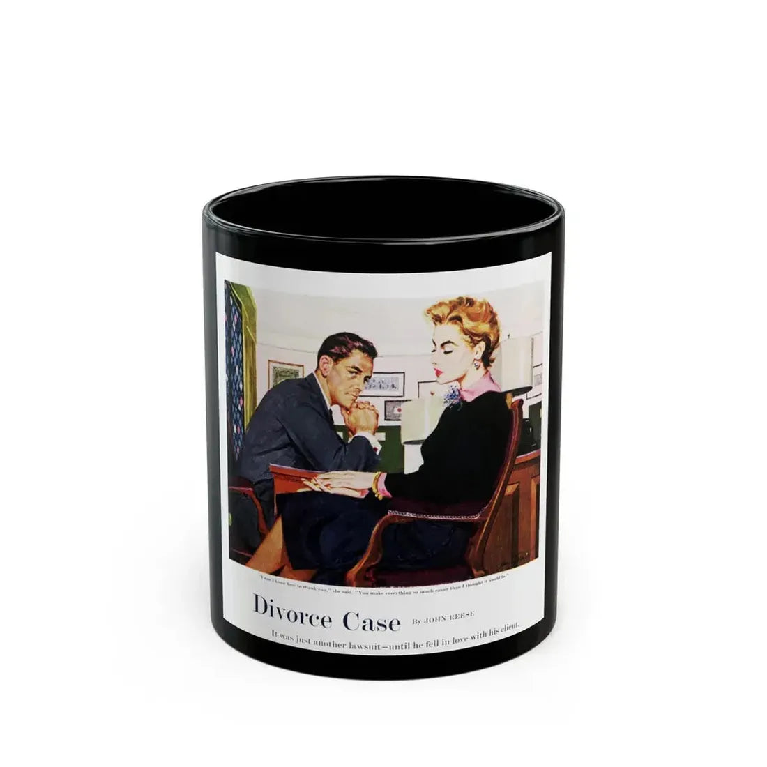 Divorce Case, The Saturday Evening Post, July 9, 1955 - Black Coffee Mug 11oz - Go Mug Yourself