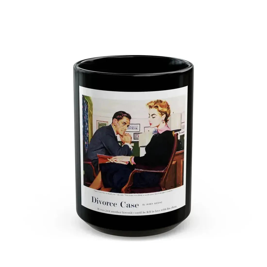 Divorce Case, The Saturday Evening Post, July 9, 1955 - Black Coffee Mug 15oz - Go Mug Yourself