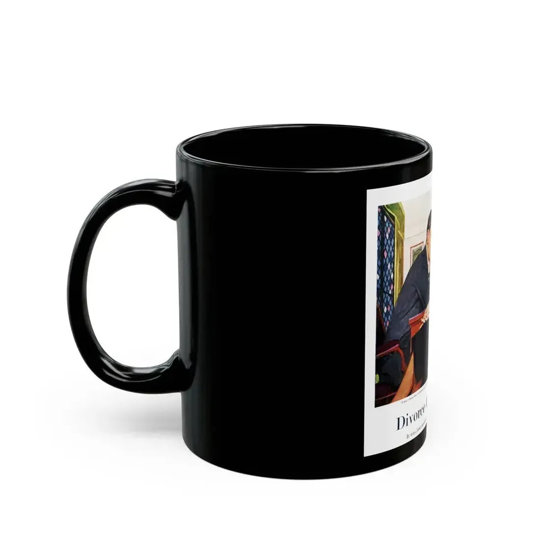 Divorce Case, The Saturday Evening Post, July 9, 1955 - Black Coffee Mug - Go Mug Yourself